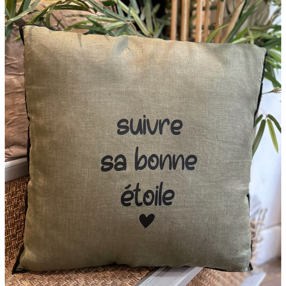 Linen square cushion