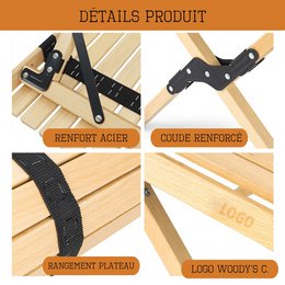 Klappbarer Holztisch zum Camping