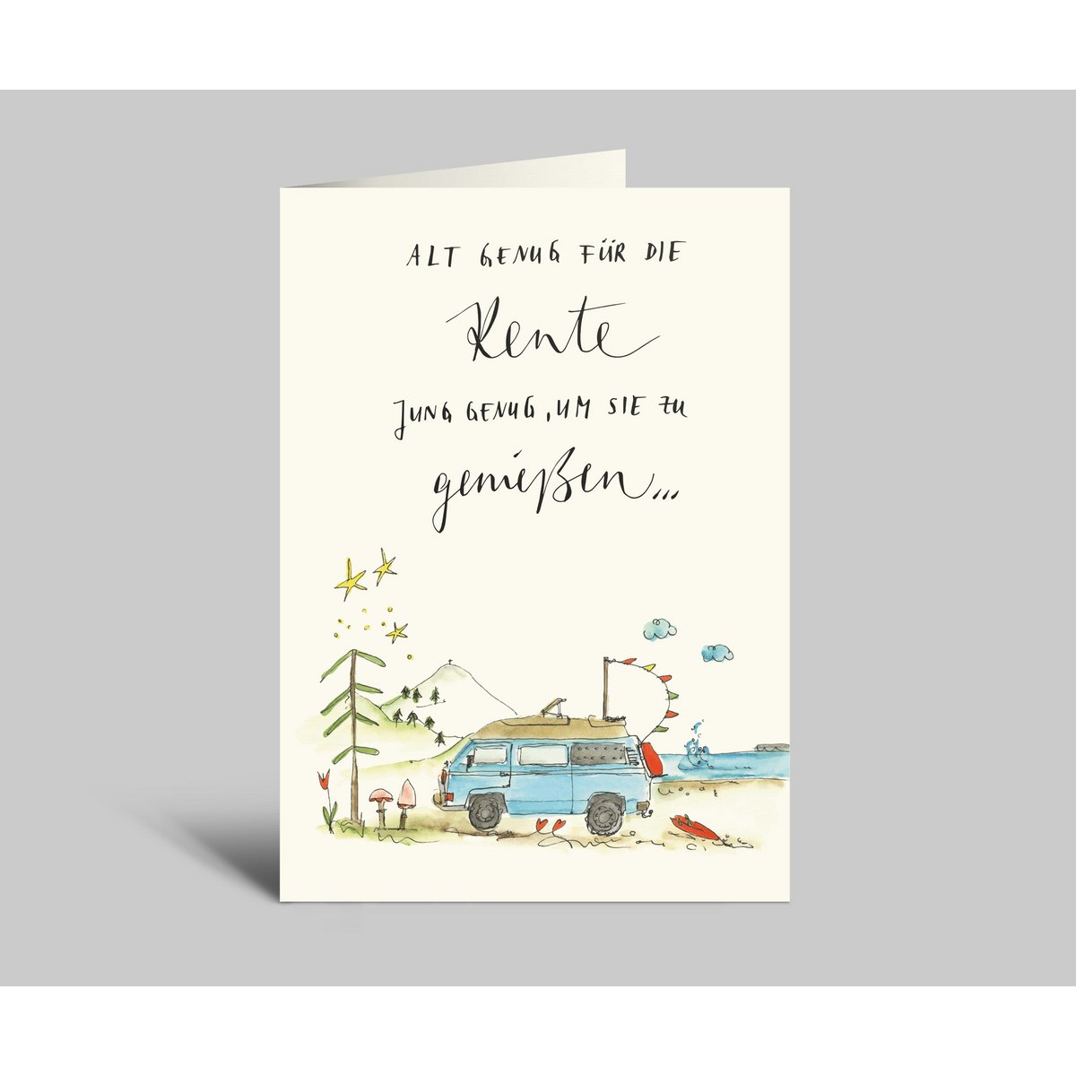 Restruptcy card | Old enough for the pension young enough to enjoy them | Folding card to pension