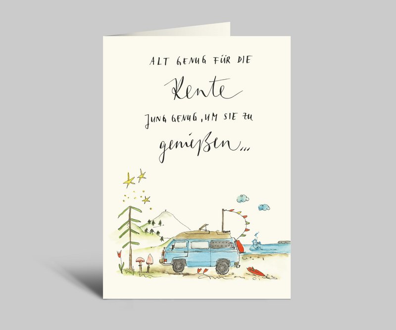 Restruptcy card | Old enough for the pension young enough to enjoy them | Folding card to pension