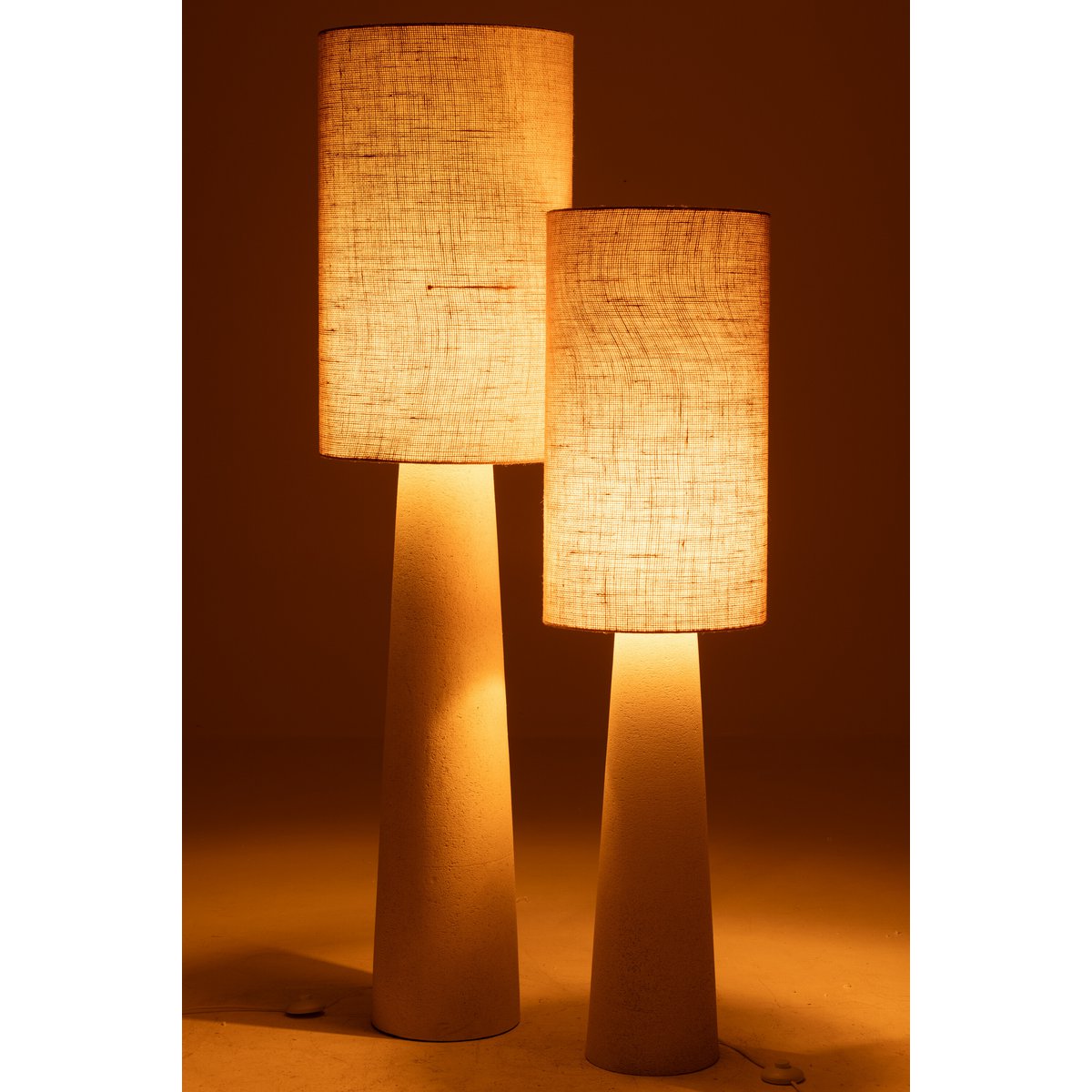 J-Line Stehleuchte Ava – Fiberglas/Jute – Natur – groß
