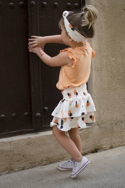Summer skirt print peach