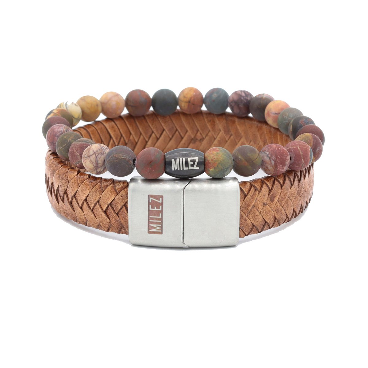 Conjunto de pulseras para hombre 'Cognac Charm'
