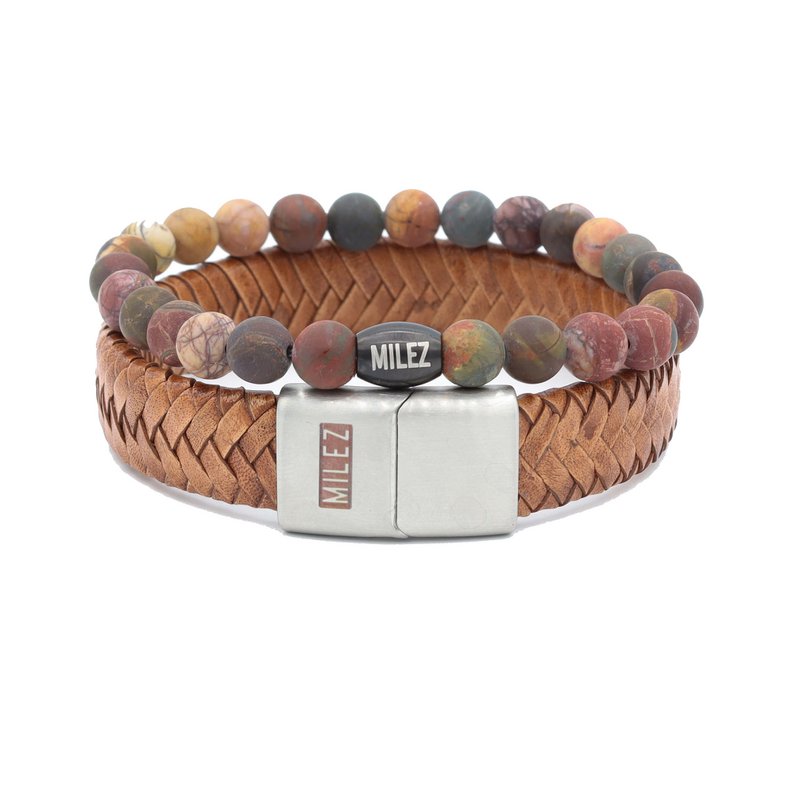 Set di bracciali da uomo 'Charm cognac'