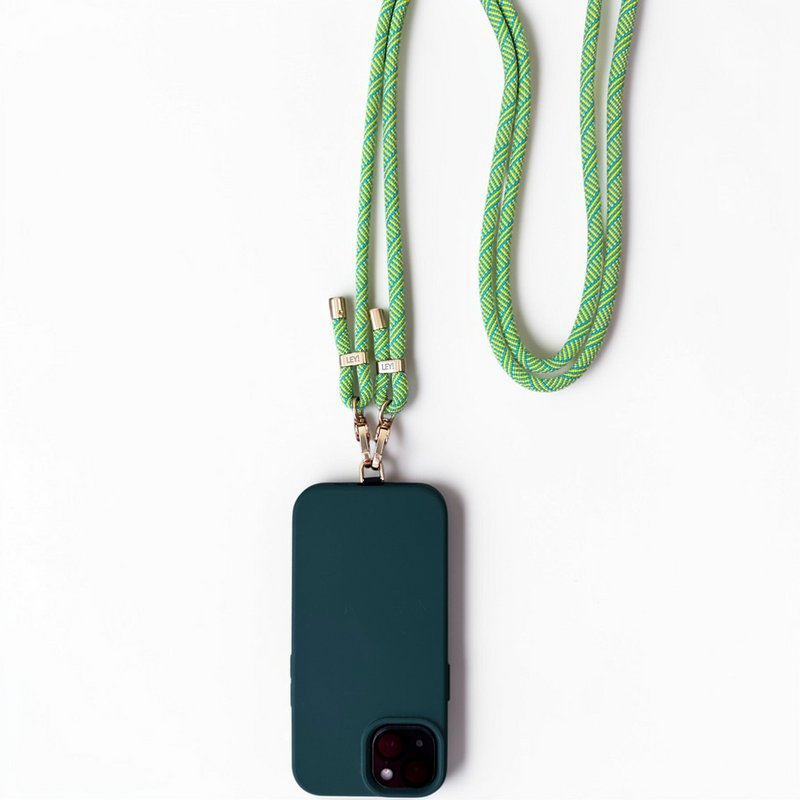 Mobile phone chain - yellow - turquoise MESSE