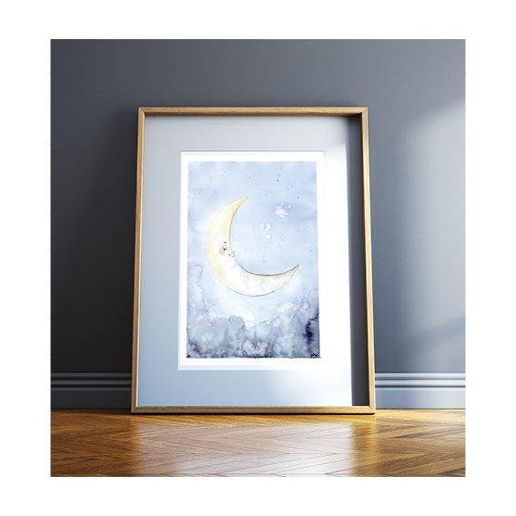 Kunsttryk - Sleepy moon