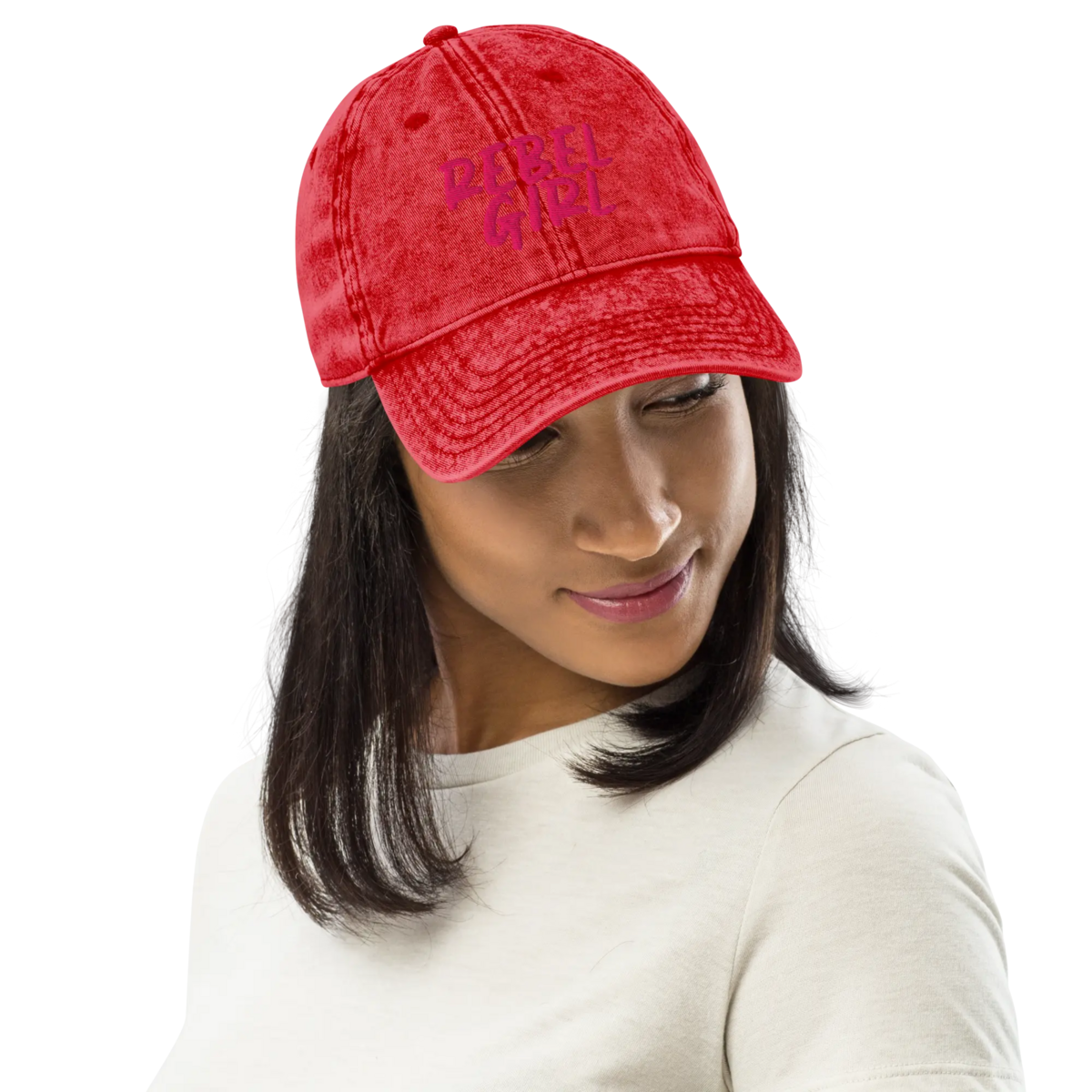 Gorra vintage REBEL GIRL Gorra vintage de sarga de algodón