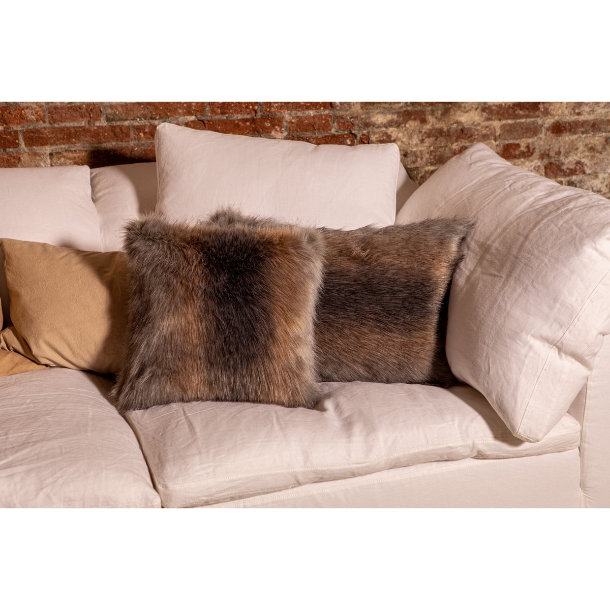 Kussen Crystal Faux Fur