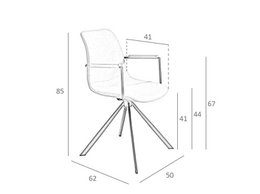 Chaise pivotante en tissu et pieds en acier noir 4105