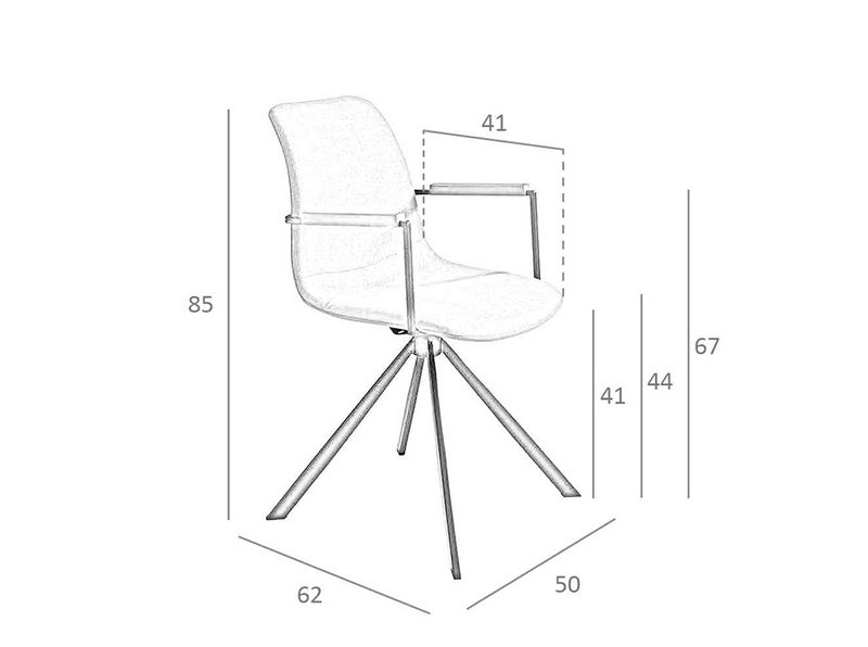 Chaise pivotante en tissu et pieds en acier noir 4105