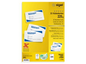 Visitekaart Sigel 85x55mm hoogwit 225grs doos 10 vel 10 krt per vel FSC