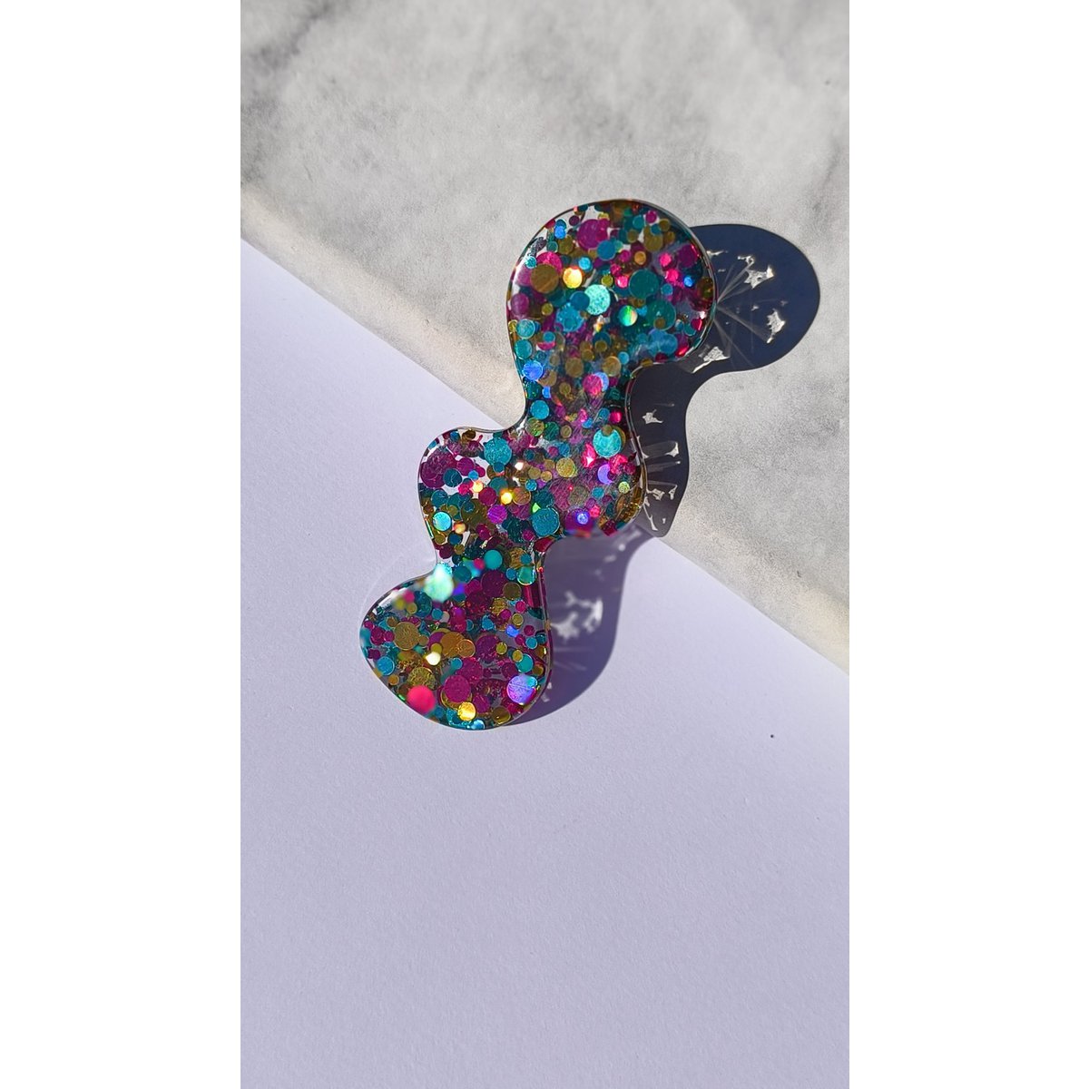 ⋒ pacchetto di clip per capelli in resina - Circo glitter (8 articoli) ⋒