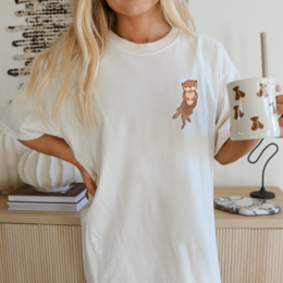 T -Shirt Otter Biobaumwoll Forest Animal Sweet Animal Shirt - Regalo per i fan di Otter - Shirt Forest Otter Small Small