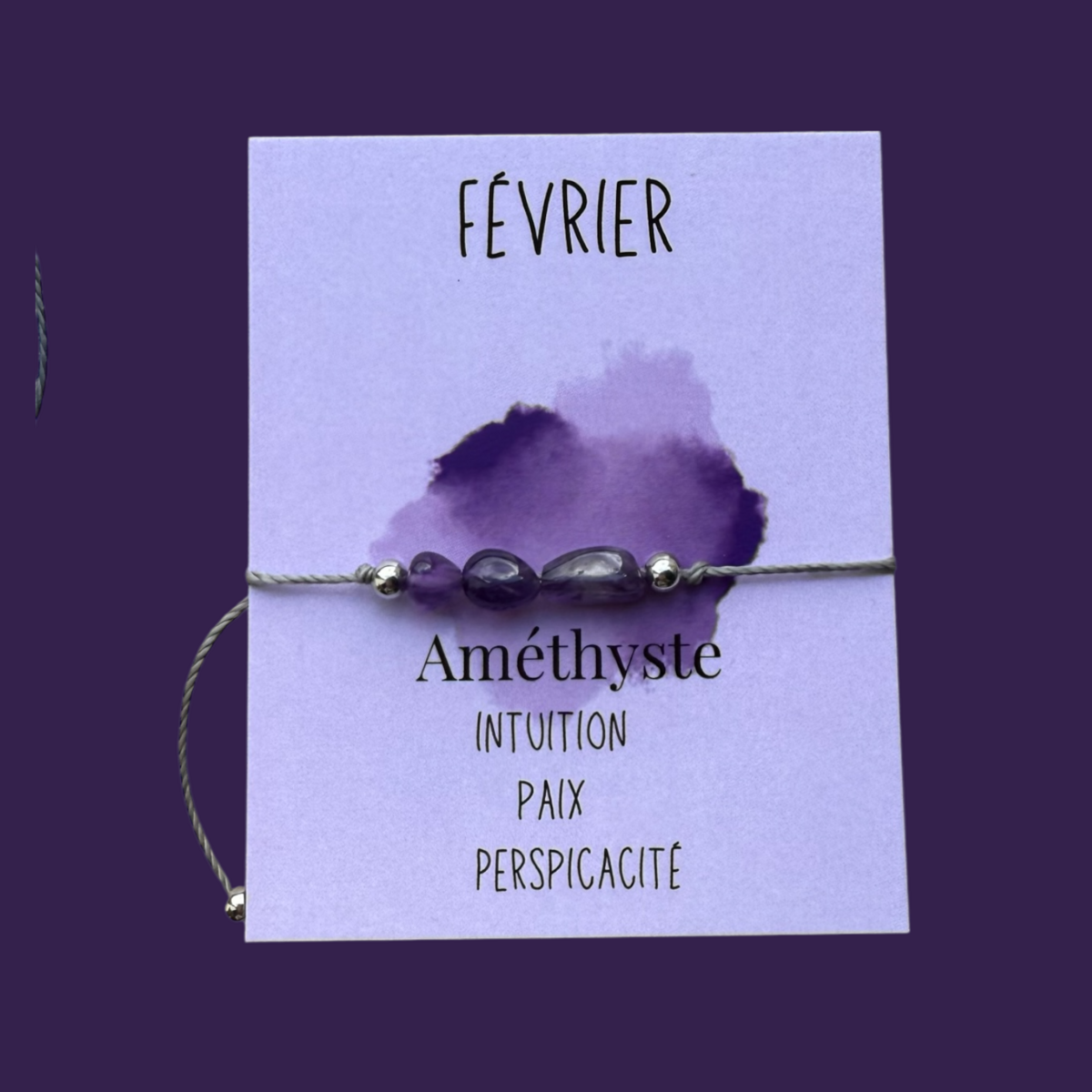 Bracelet Février Améthyste 