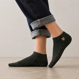 4er-Pack Damen-Socken aus Lurex und glitzerndem Herz I 35-41