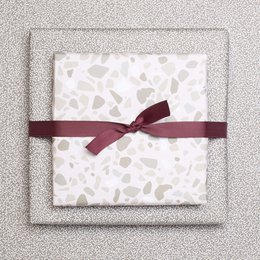 Pink wrapping paper with terrazzo pattern, packing gifts in boho style, packing gifts for women, packing mother's day gift, wrapping paper wedding