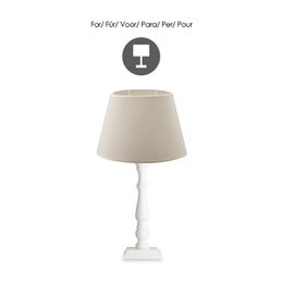 Home Sweet Home Fabric Lampshade Beige - 24 x 16 x 16 cm