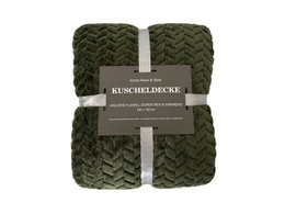 Jacquard Cuddly Techo Olive Olive »XL Flanell Techo residencial 200x180cm» Techo vivo »Calentamiento de techo diario 350 g/m²