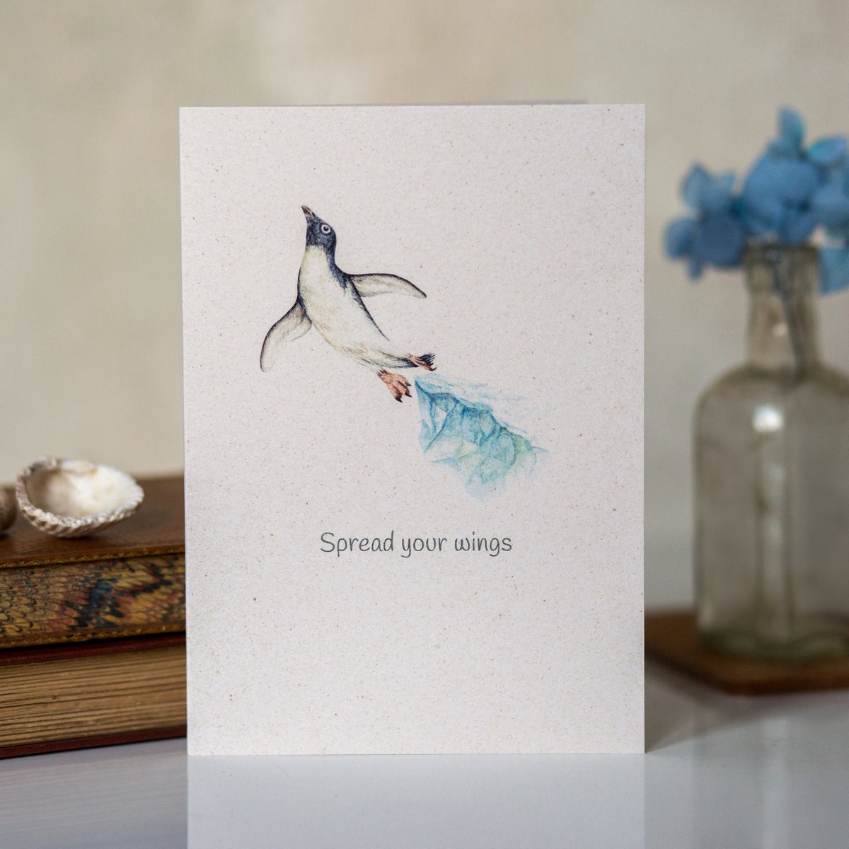 Funny 'Spread your wings' Penguin Greeting Card
