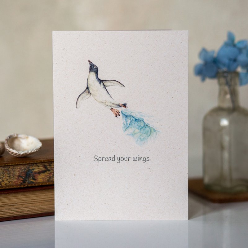 Funny 'Spread your wings' Penguin Greeting Card