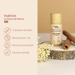 Solid woody perfume with kokum butter
