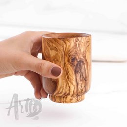 Tazze personalizzate in legno d'ulivo – Tazze da caffè e tè in legno fatte a mano