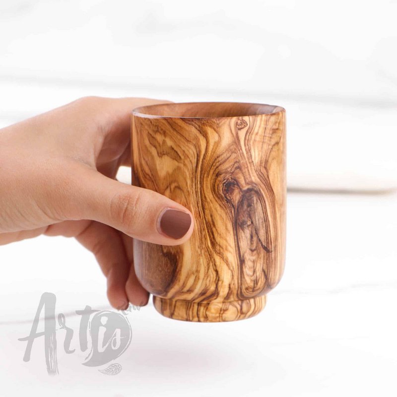 Tazze personalizzate in legno d'ulivo – Tazze da caffè e tè in legno fatte a mano