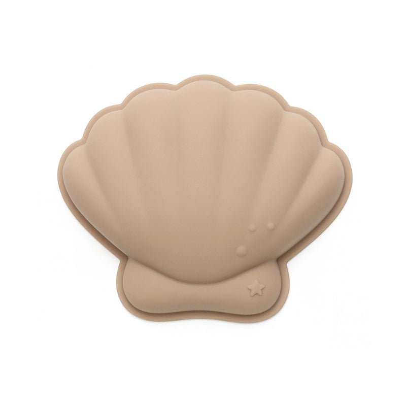 Seau en silicone avec arrosoir, cuillère et moules - Beige