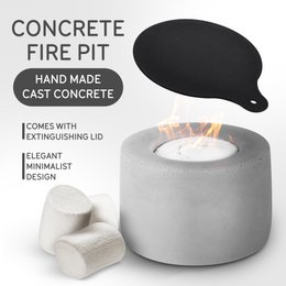 Tischfeuer aus Beton - Stilvoll und Robust | Outdoor und Indoor | Modernes Design