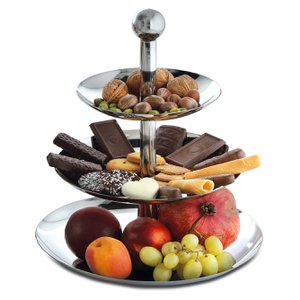 Etagere aus Edelstahl mit 3 Schalen