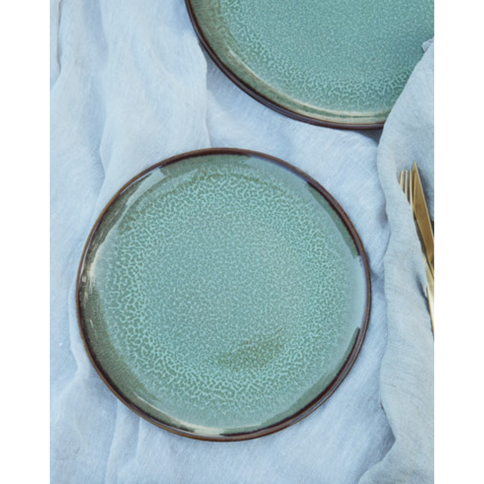 Evora dinner plate green x 6