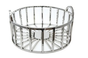 Ronde fruit gesneden in zilver 35x35x18cm