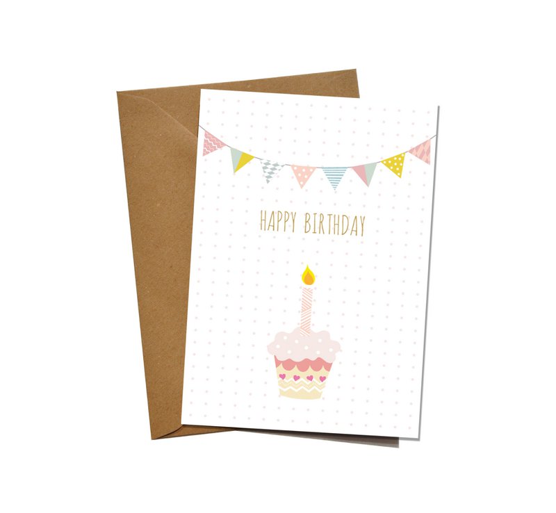 Grusskarte "Happy Birthday Cupcake"