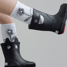 Stivali da pioggia per bambini LOOKICAT Neri