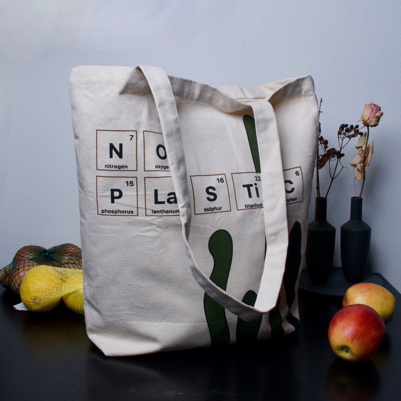 Borsa tote in tela di cotone biologico