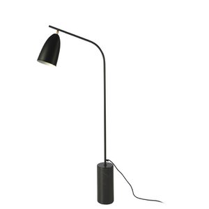 Stehlampe aus Marmor Nero Marquina und schwarzem Stahl