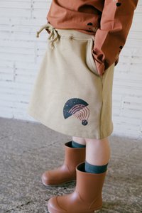 Gaya short flared skirt beige sidereal rain