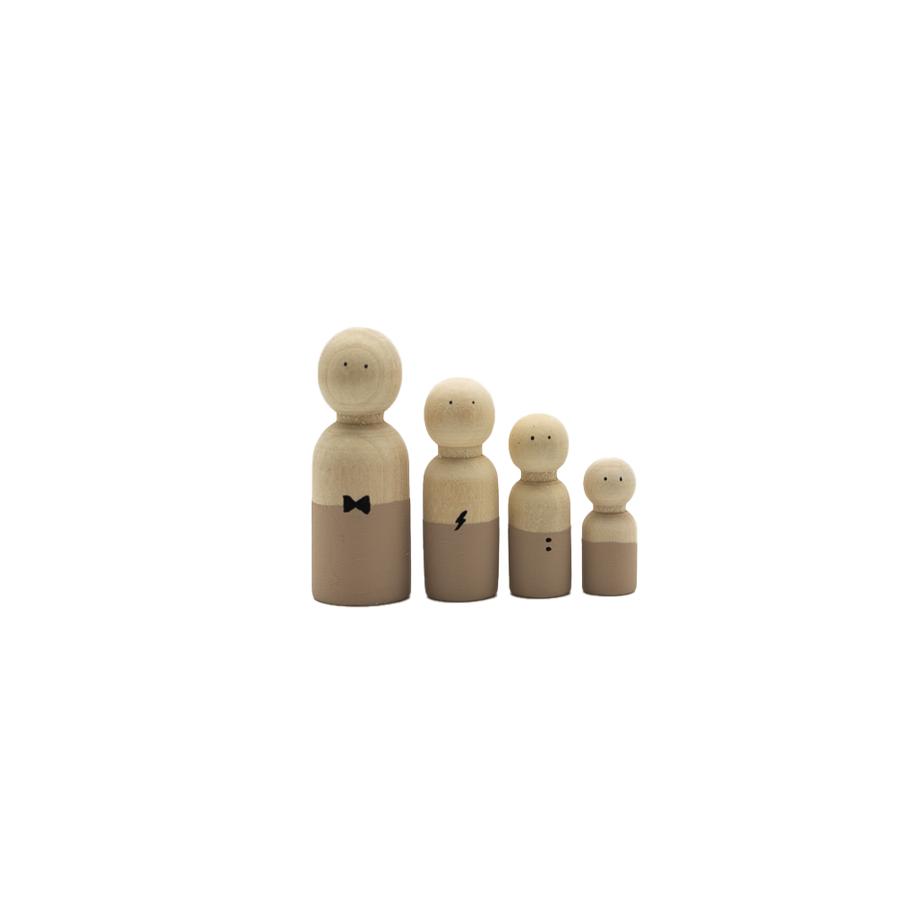 Pegdoll Grès - Poupée en Bois Tuureluur Assemblez votre famille Naissance en famille