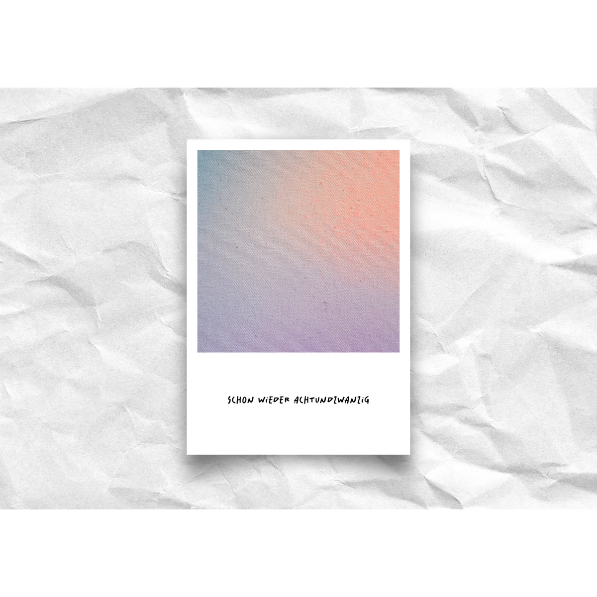 Verjaardagskaart "Achtentwintig opnieuw" - Polaroid-ontwerp, gerecycled papier A6