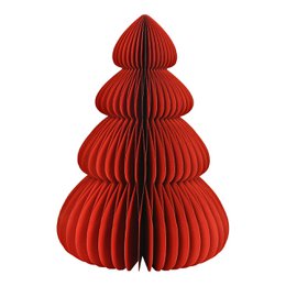 Honeycomb Christmas tree made of paper/cardboard, red (W/H/D) 35x50x35cm