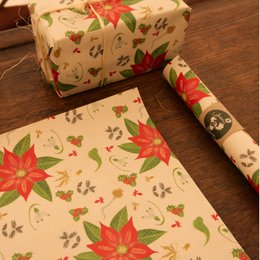 carta da regalo vintage natale fiore rosso