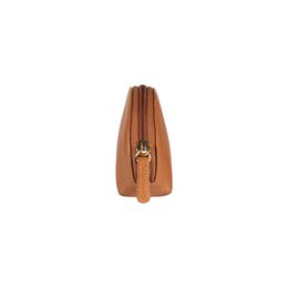 RB1089S | Crescent-Moon clutch gemaakt in Italië van echt dollar generfd leer. Cognac kleur