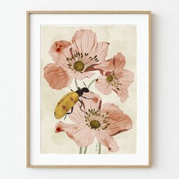 Blomster og insekter kunsttryk