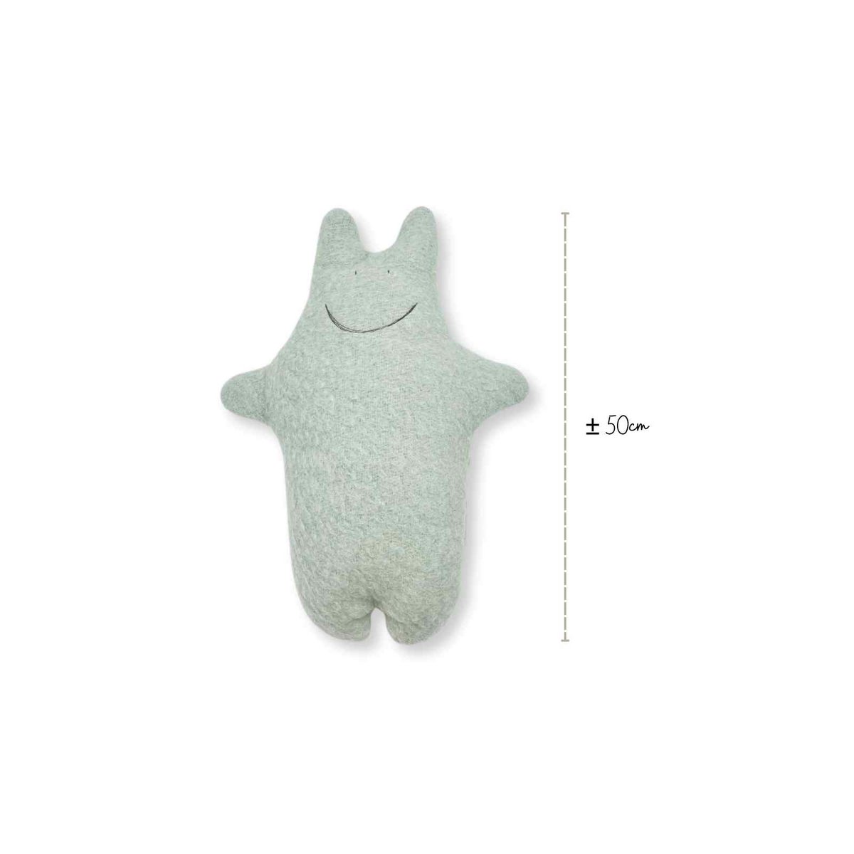 Hippo knuffel - Vintage wollen deken - Groen blauw