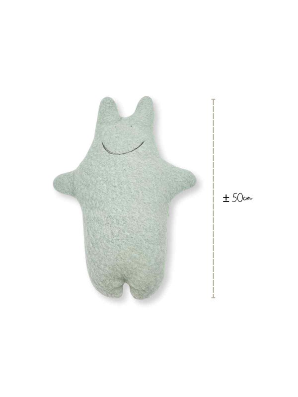 Peluche hipopótamo - Manta de lana vintage - Azul verde