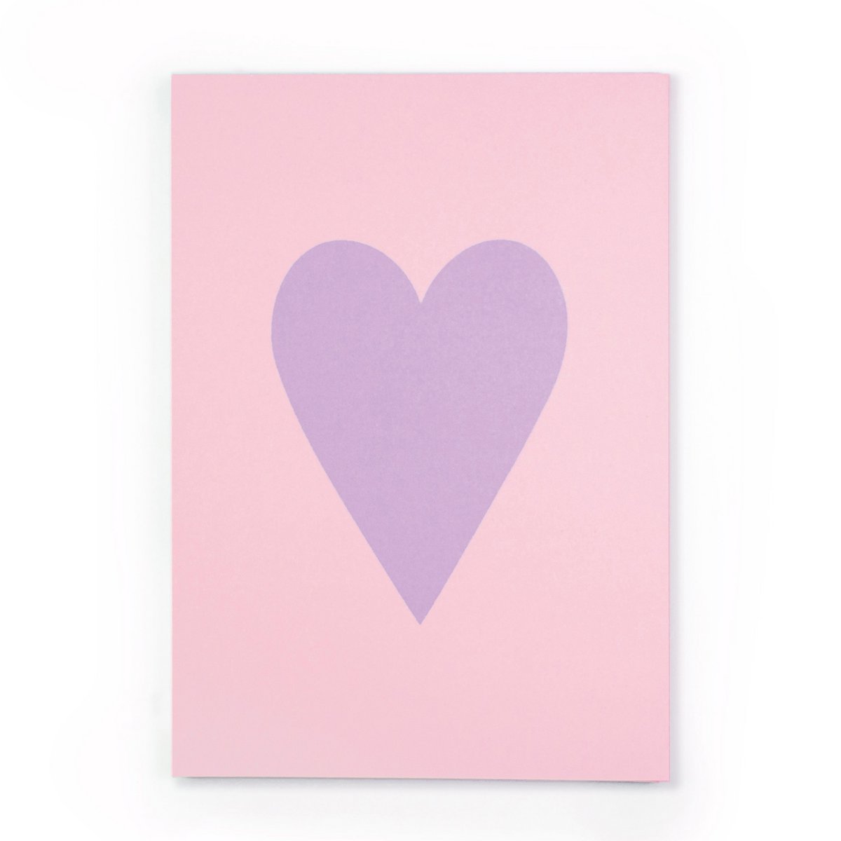Let op blok hart rosa/paars gemaakt van gerecycled papier