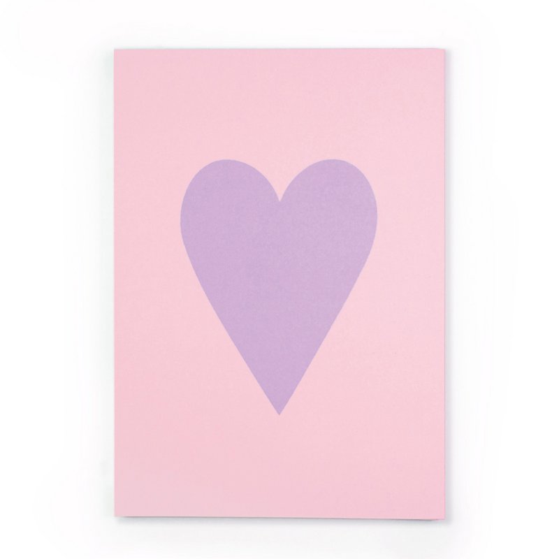 Let op blok hart rosa/paars gemaakt van gerecycled papier