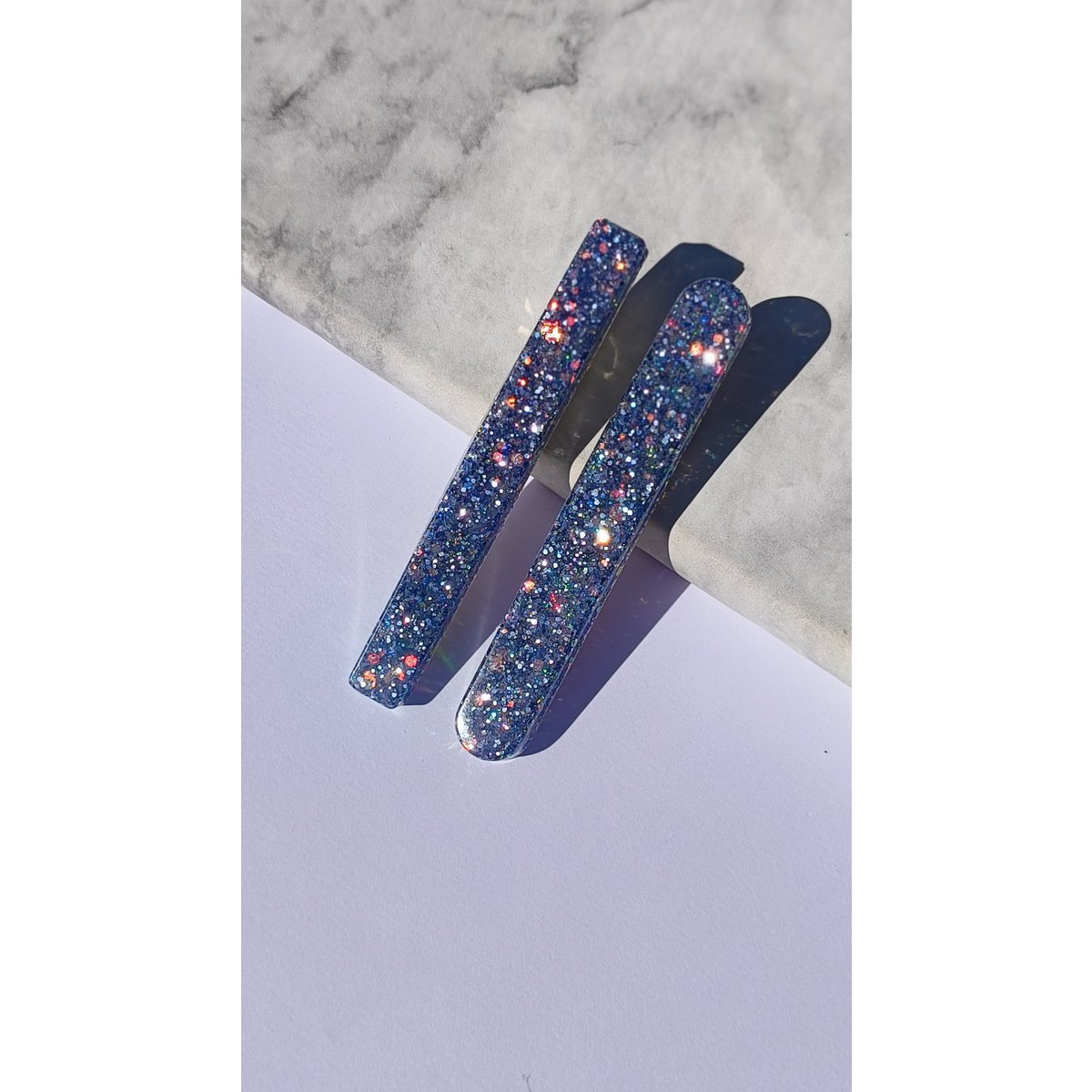 ⋒ pacchetto di clip per capelli in resina - Diamond glitter (9 articoli) ⋒