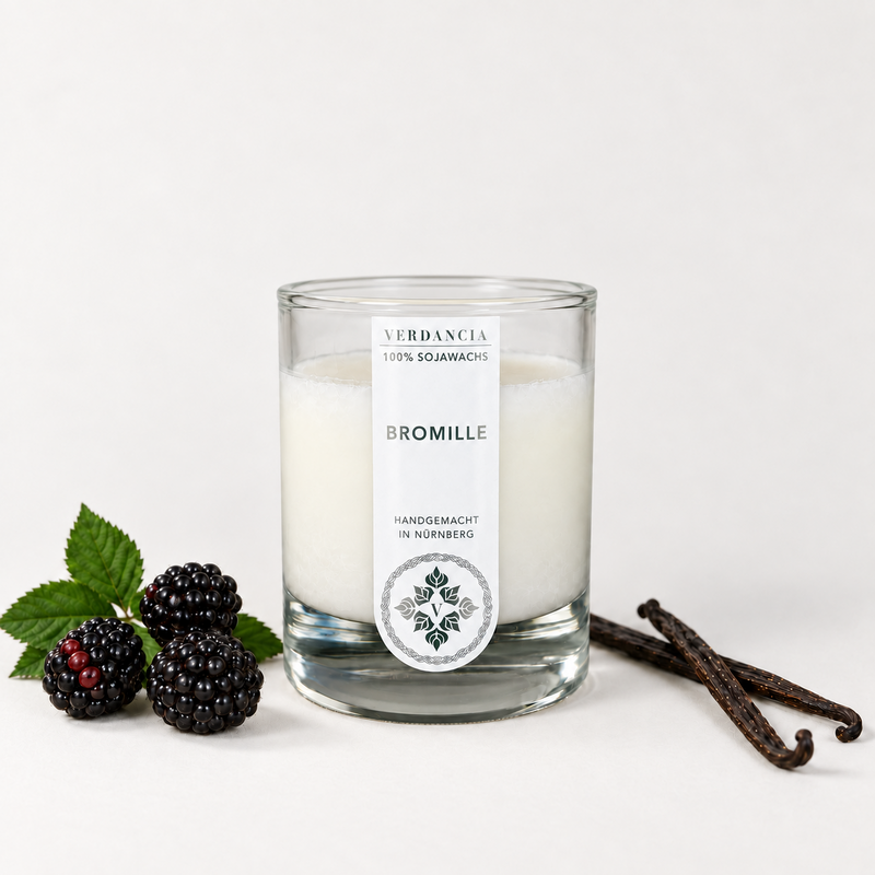 bromilo | Vela perfumada de cera de soja – mora y vainilla – dulce y afrutada