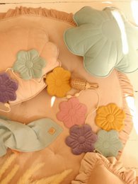 Guirlande fleurie velours "Bouquet arc-en-ciel"